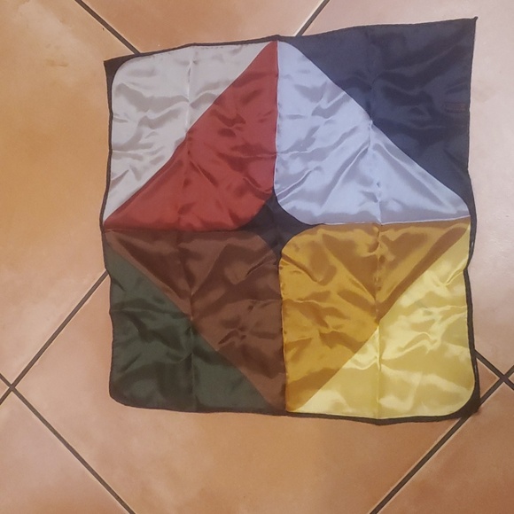 Vintage 1960's Pocket Square Scarf Block Pattern - Picture 2 of 3